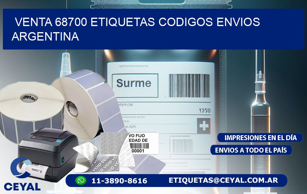 VENTA 68700 ETIQUETAS CODIGOS ENVIOS ARGENTINA