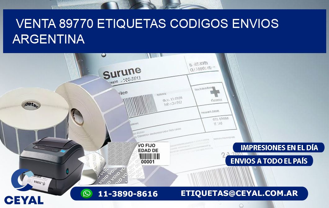 VENTA 89770 ETIQUETAS CODIGOS ENVIOS ARGENTINA