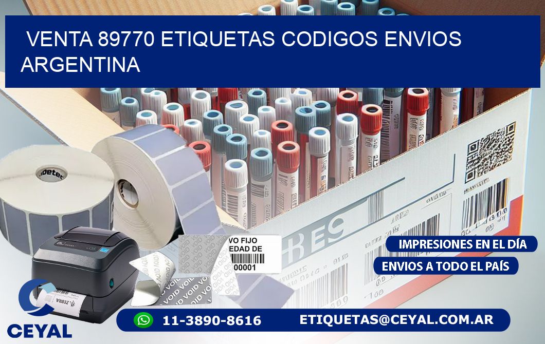 VENTA 89770 ETIQUETAS CODIGOS ENVIOS ARGENTINA