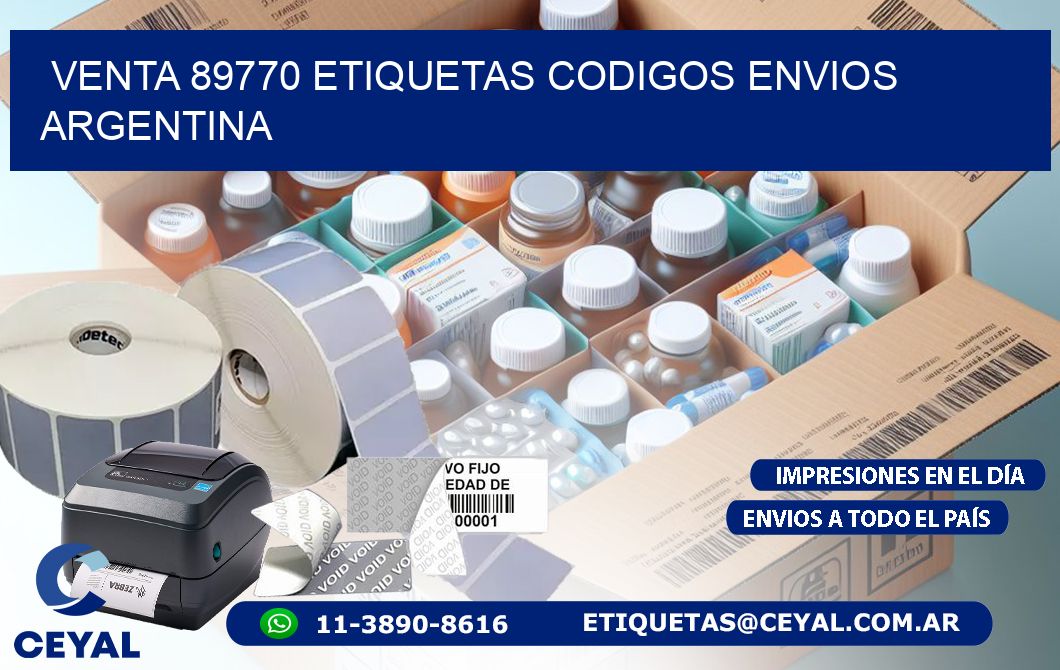 VENTA 89770 ETIQUETAS CODIGOS ENVIOS ARGENTINA