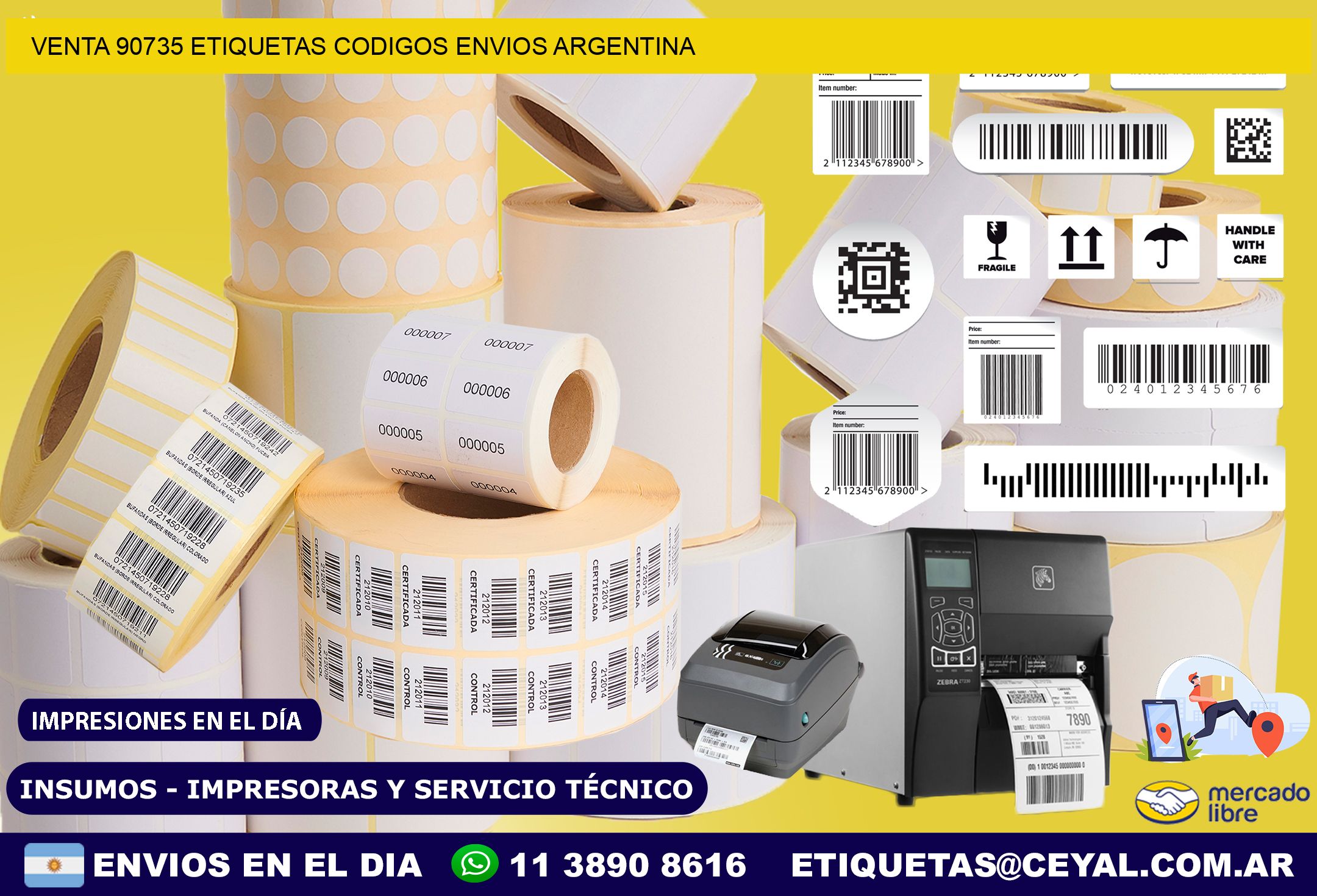 VENTA 90735 ETIQUETAS CODIGOS ENVIOS ARGENTINA