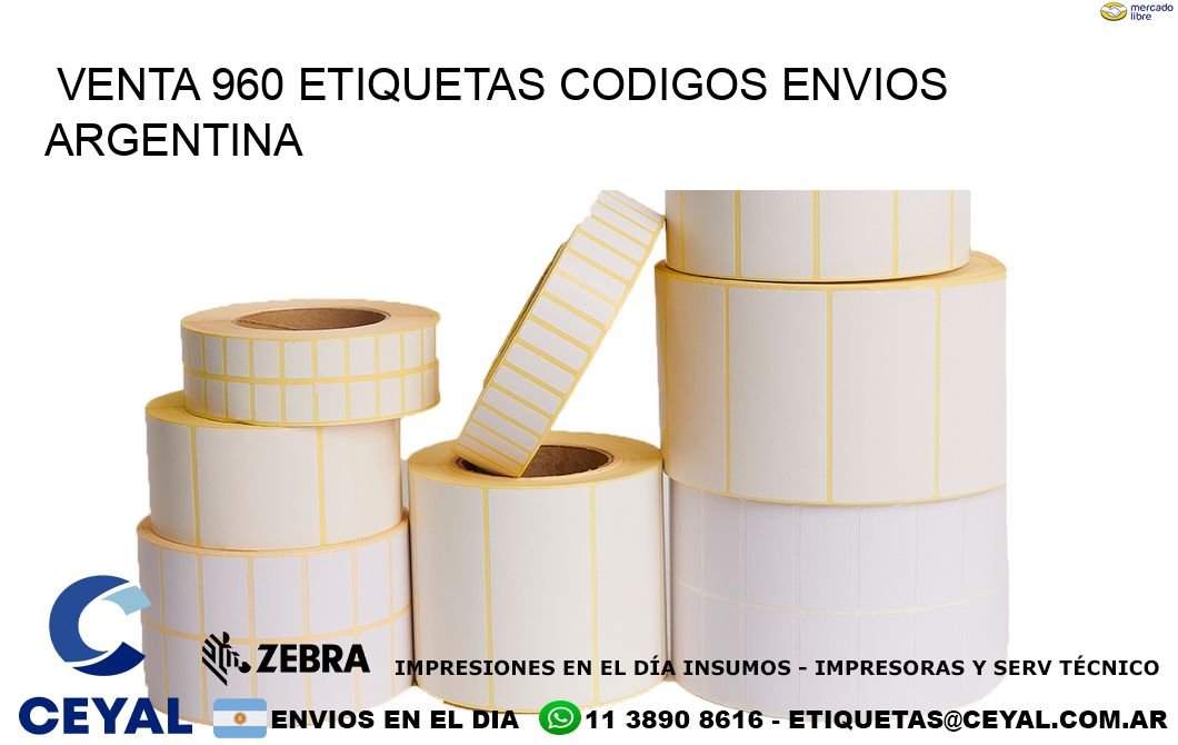 VENTA 960 ETIQUETAS CODIGOS ENVIOS ARGENTINA