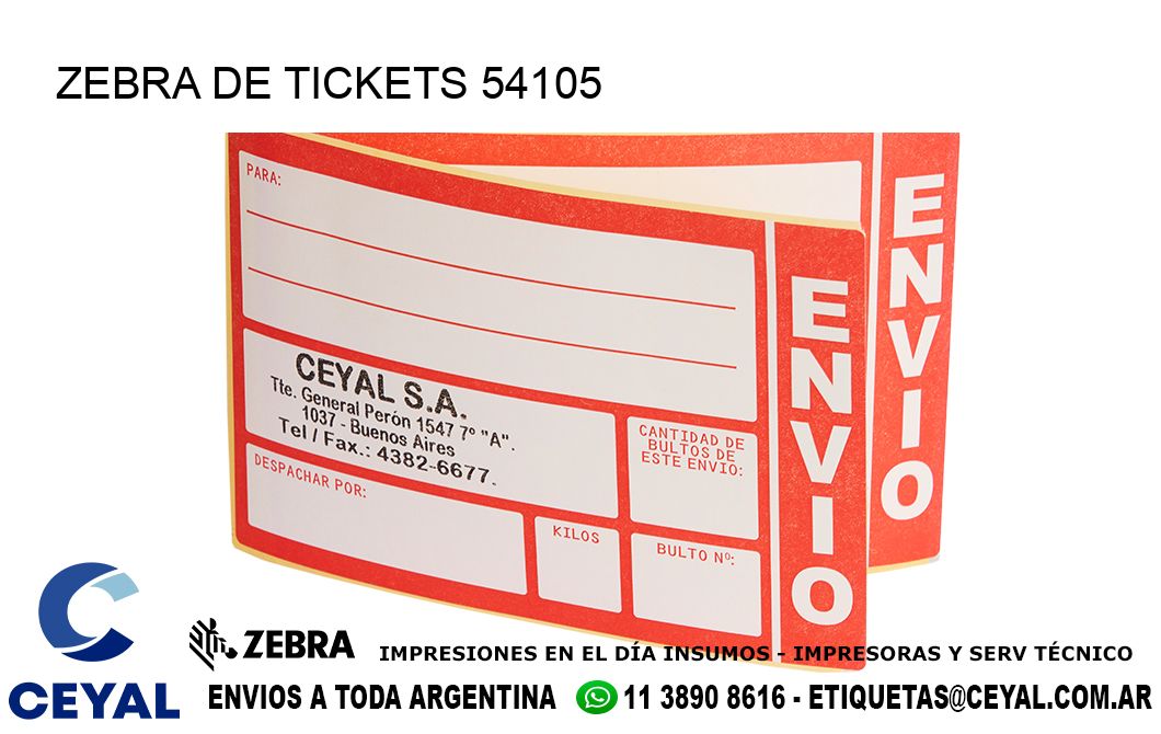ZEBRA DE TICKETS 54105