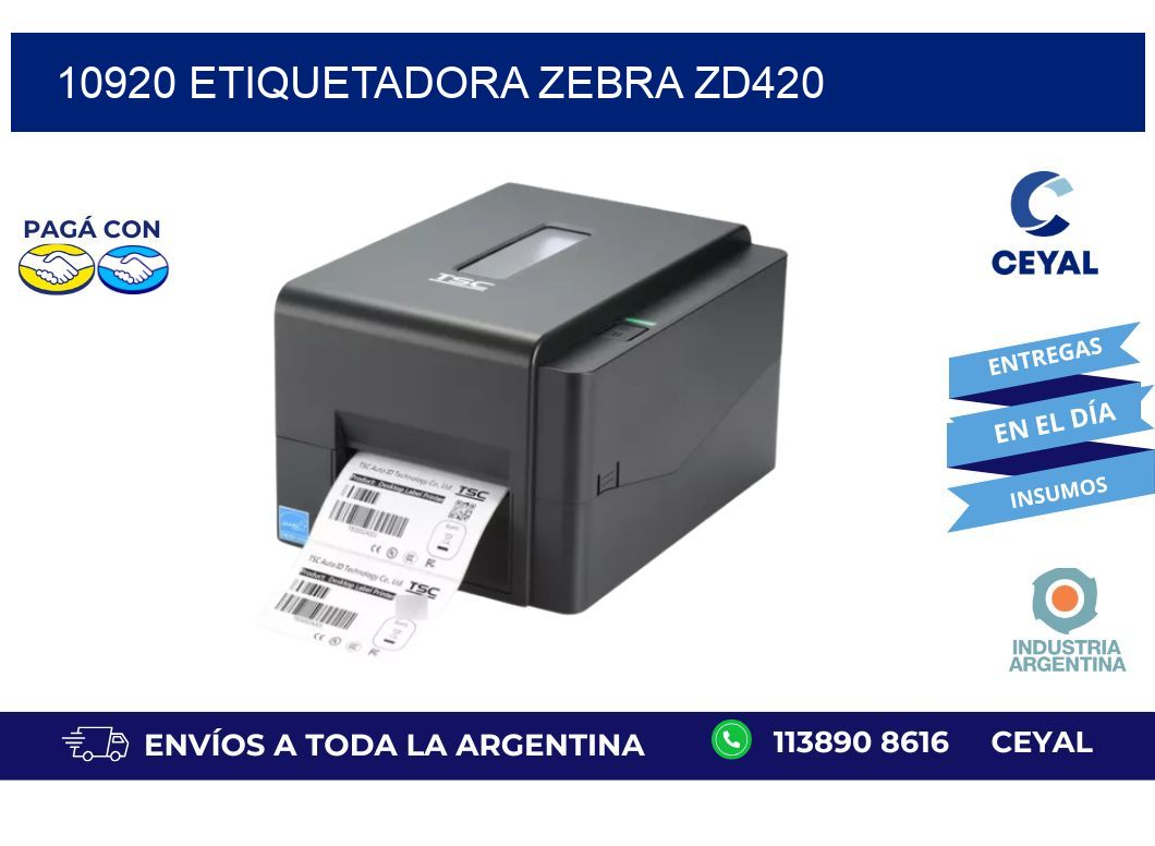 10920 ETIQUETADORA ZEBRA ZD420