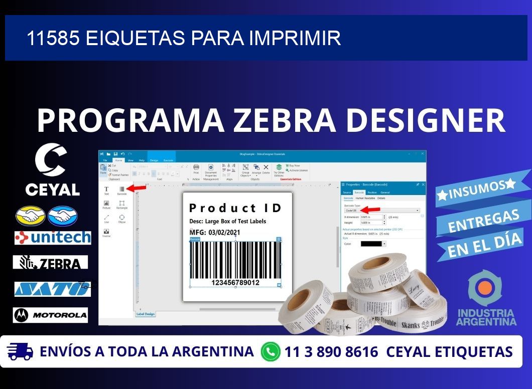 11585 EIQUETAS PARA IMPRIMIR