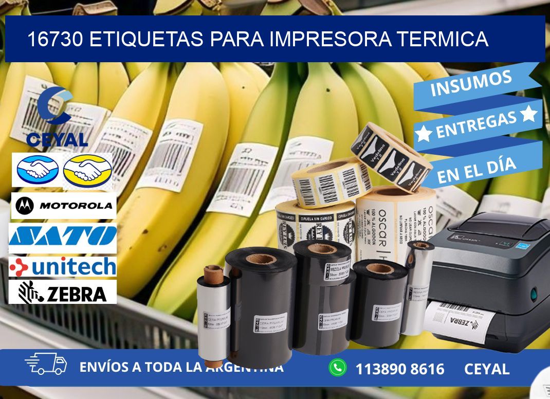 16730 ETIQUETAS PARA IMPRESORA TERMICA