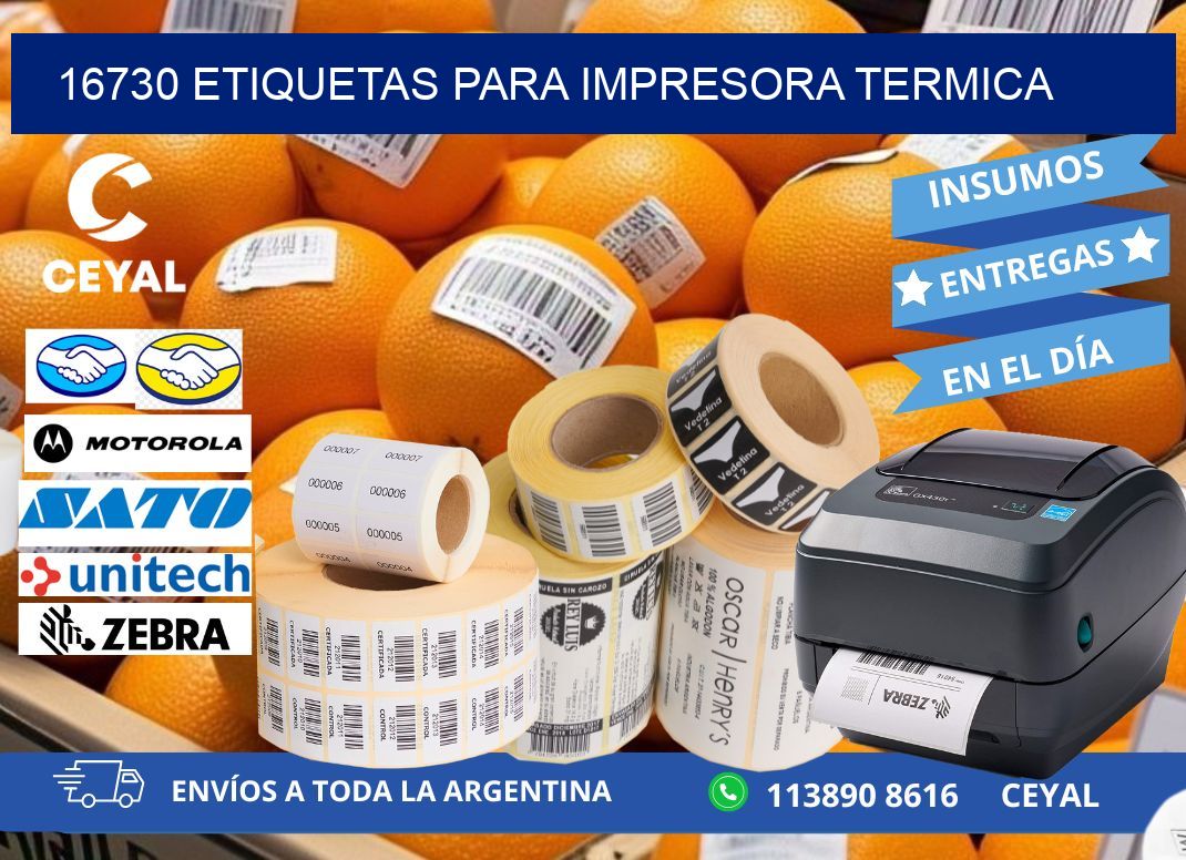 16730 ETIQUETAS PARA IMPRESORA TERMICA