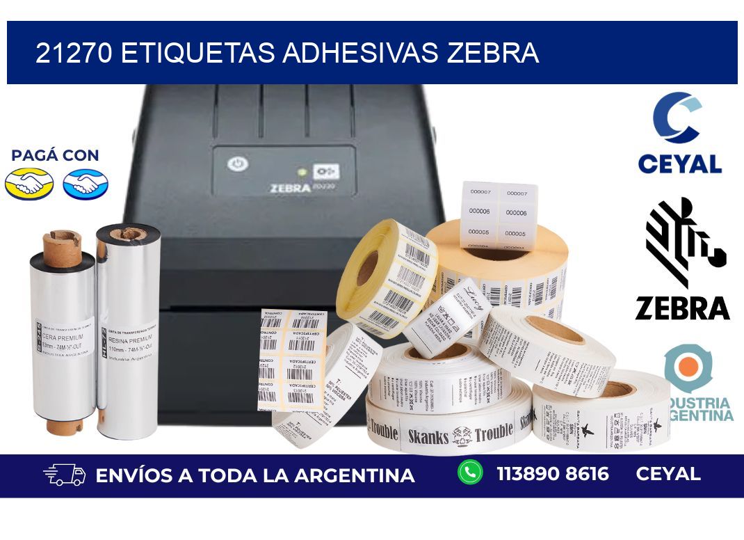 21270 ETIQUETAS ADHESIVAS ZEBRA