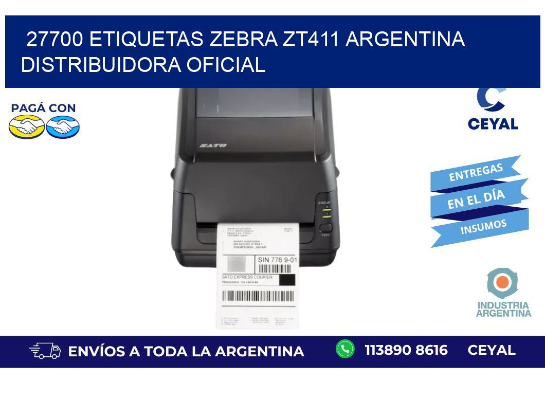 27700 etiquetas zebra zt411 argentina DISTRIBUIDORA OFICIAL