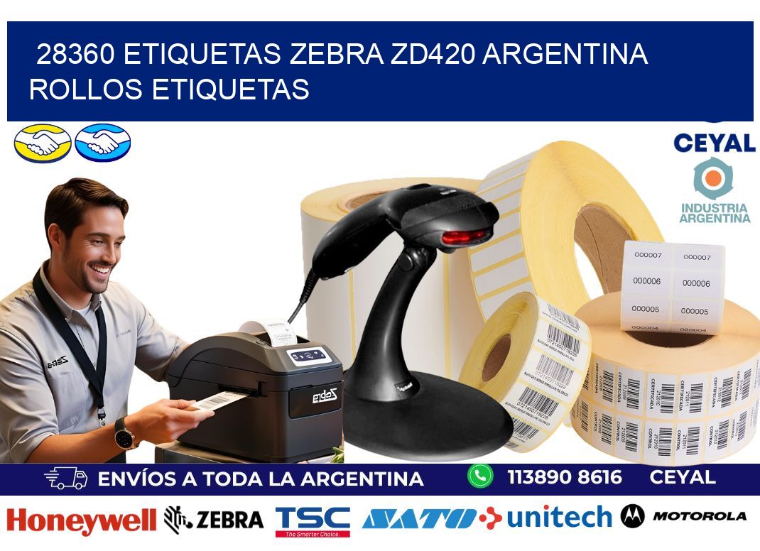 28360 etiquetas zebra zd420 argentina ROLLOS ETIQUETAS