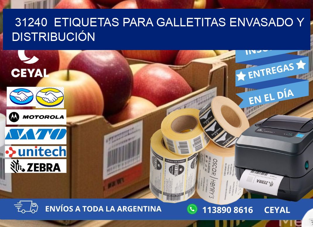 31240  ETIQUETAS PARA GALLETITAS ENVASADO Y DISTRIBUCIÓN