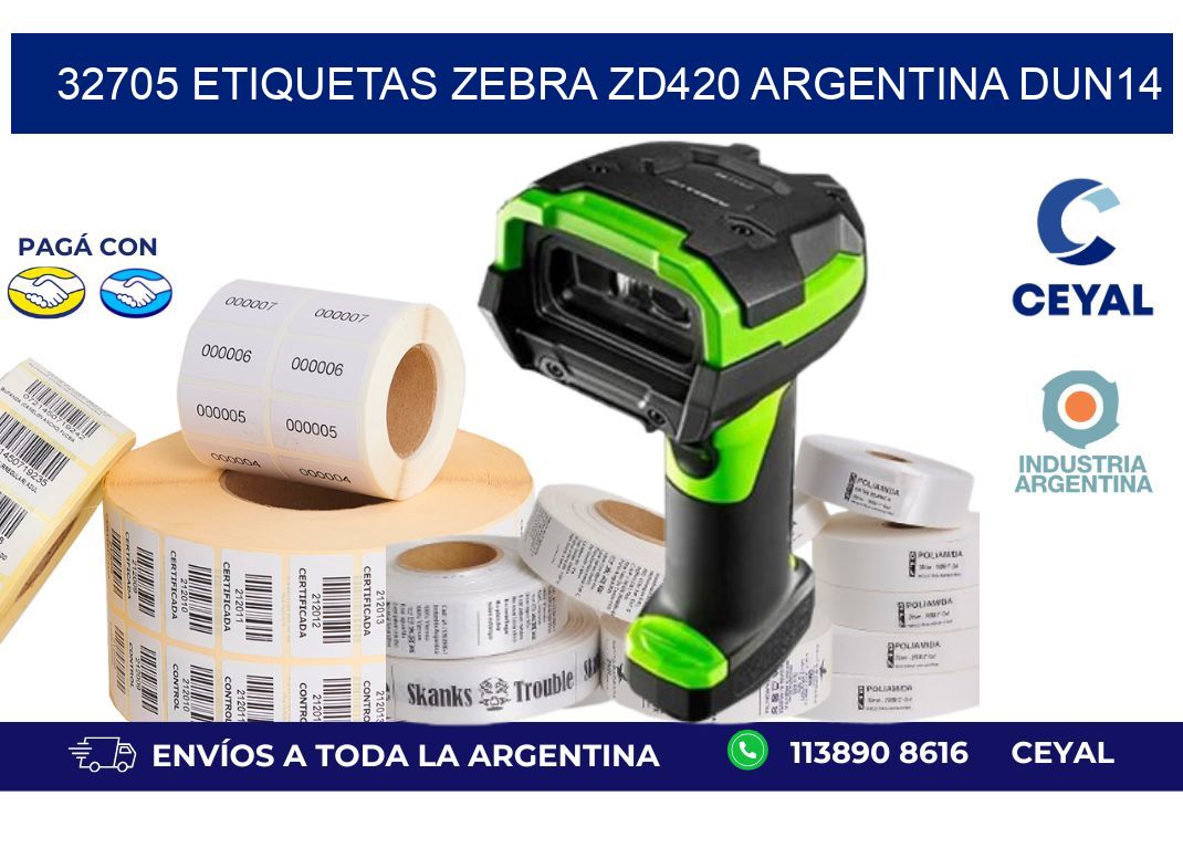 32705 etiquetas zebra zd420 argentina DUN14
