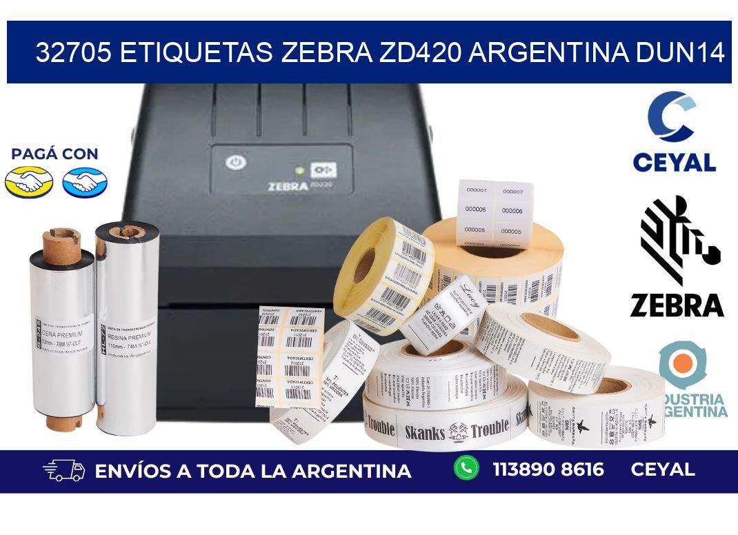 32705 etiquetas zebra zd420 argentina DUN14