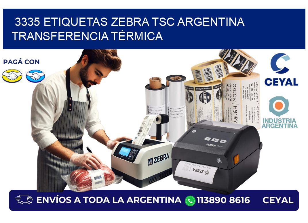 3335 etiquetas zebra tsc argentina TRANSFERENCIA TÉRMICA