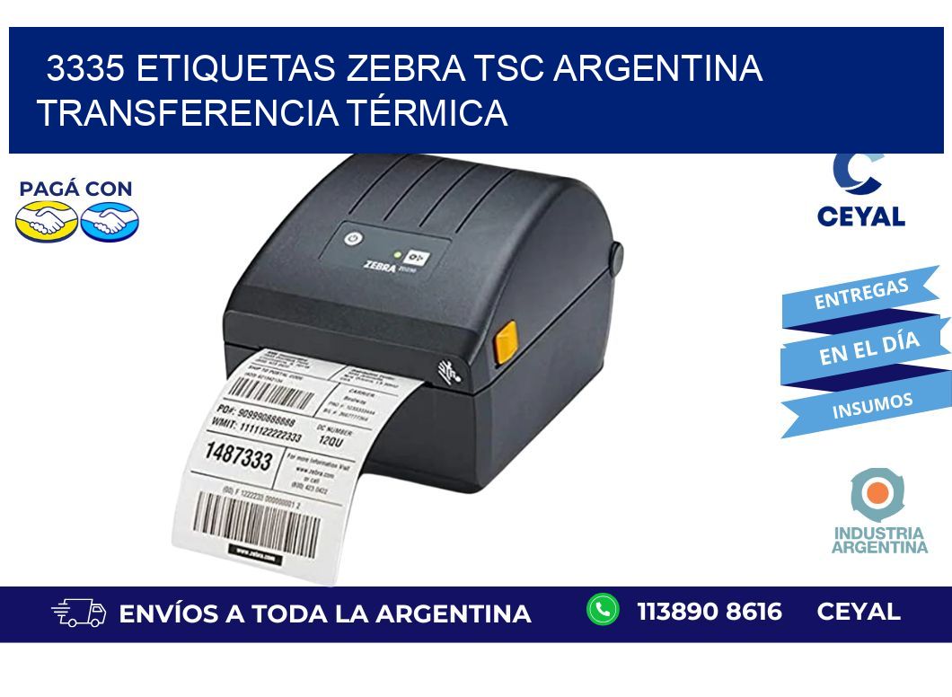 3335 etiquetas zebra tsc argentina TRANSFERENCIA TÉRMICA