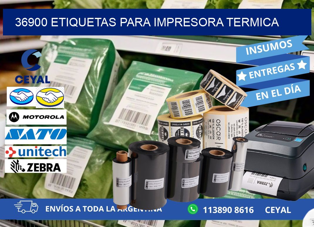 36900 ETIQUETAS PARA IMPRESORA TERMICA