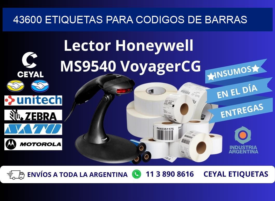 43600 ETIQUETAS PARA CODIGOS DE BARRAS