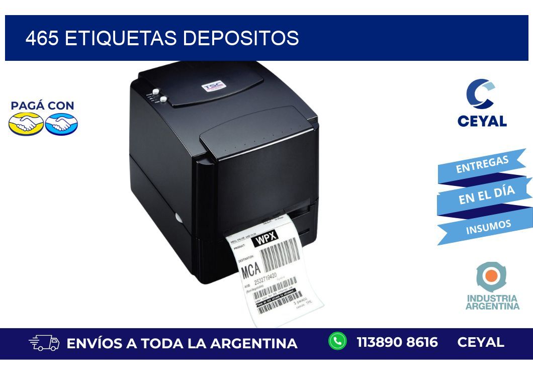 465 ETIQUETAS DEPOSITOS
