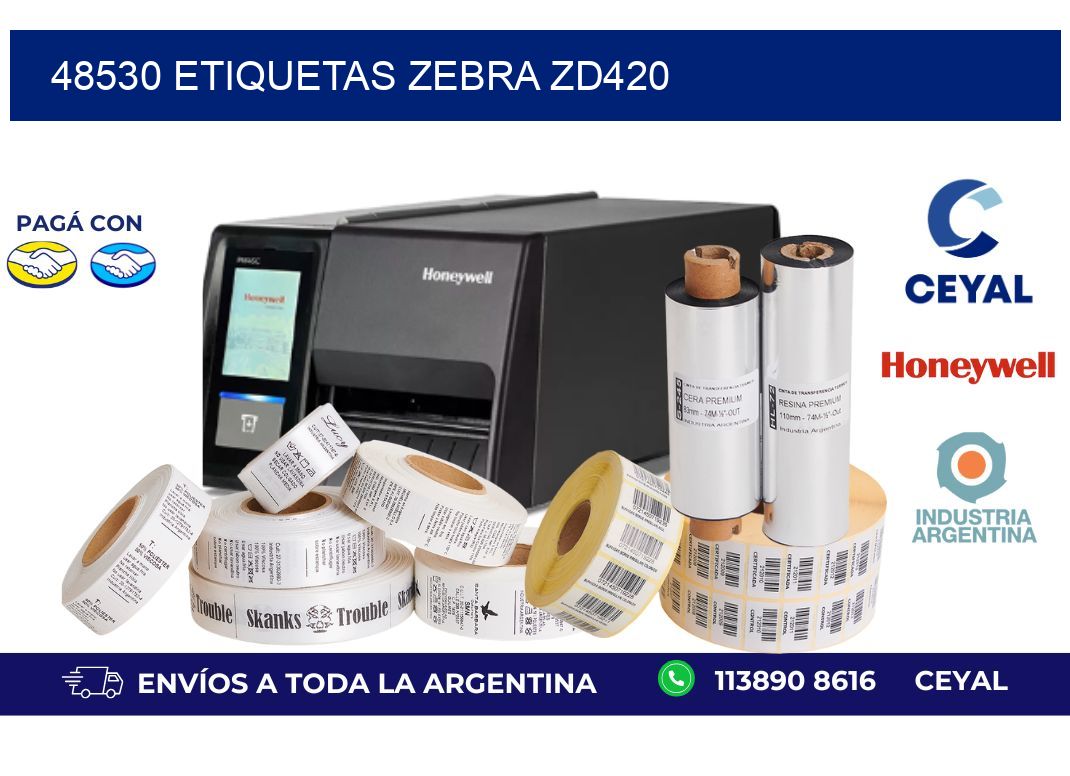 48530 ETIQUETAS ZEBRA ZD420