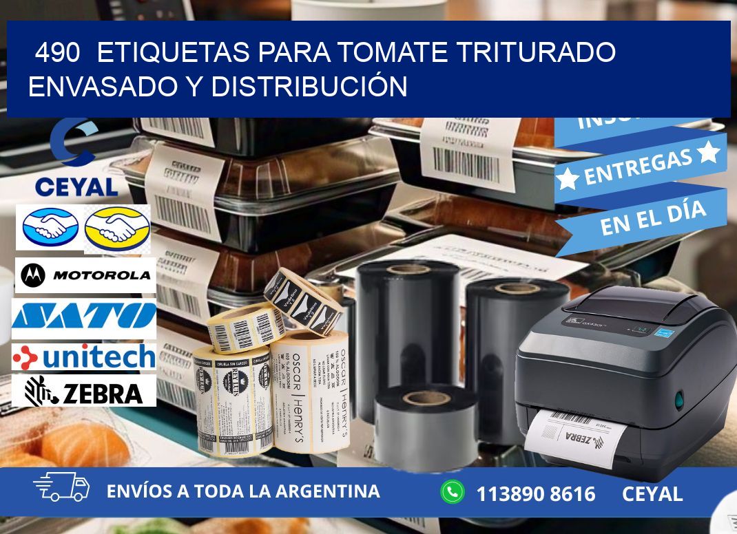 490  ETIQUETAS PARA TOMATE TRITURADO ENVASADO Y DISTRIBUCIÓN