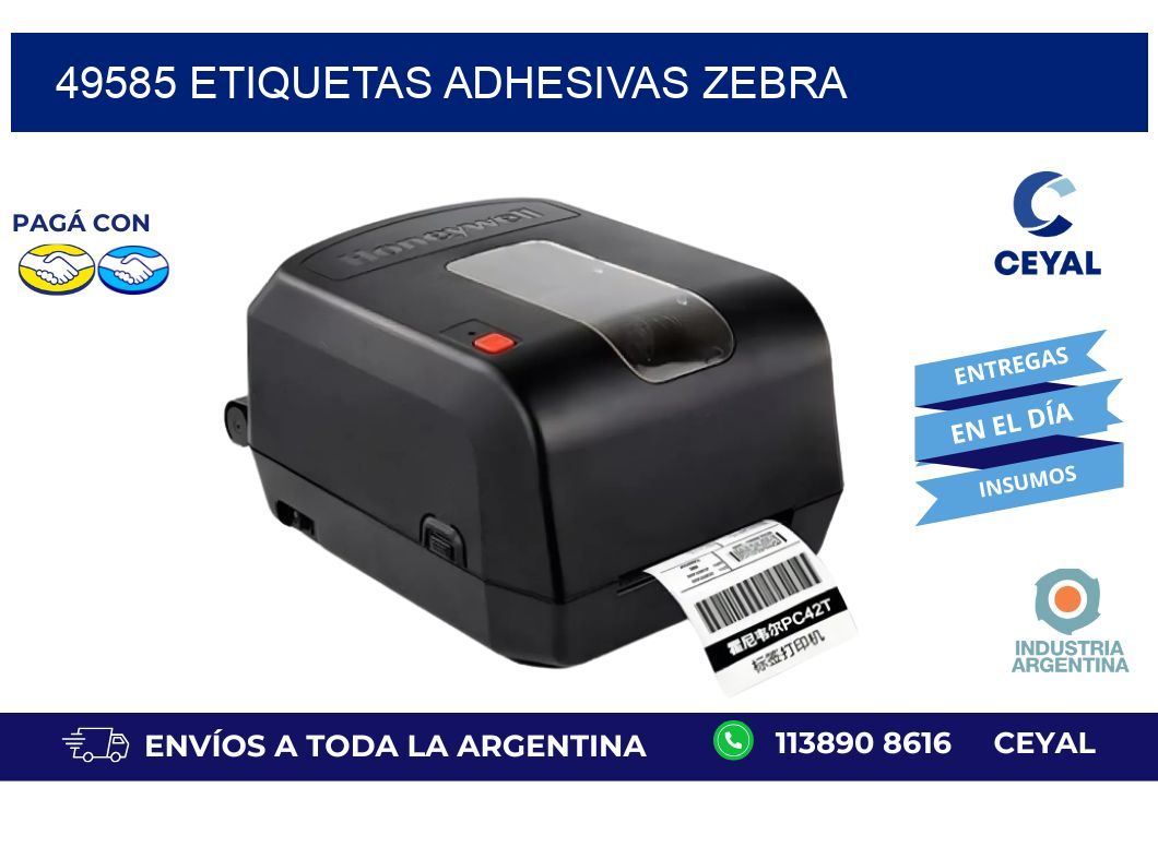 49585 ETIQUETAS ADHESIVAS ZEBRA