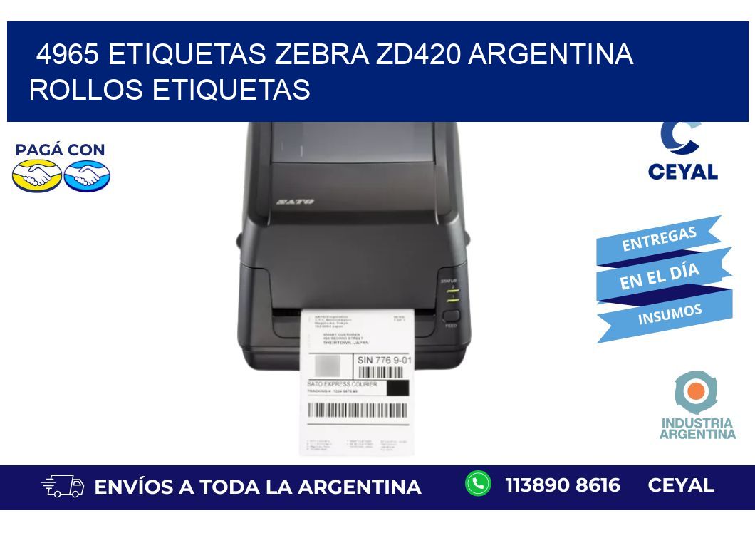 4965 etiquetas zebra zd420 argentina ROLLOS ETIQUETAS
