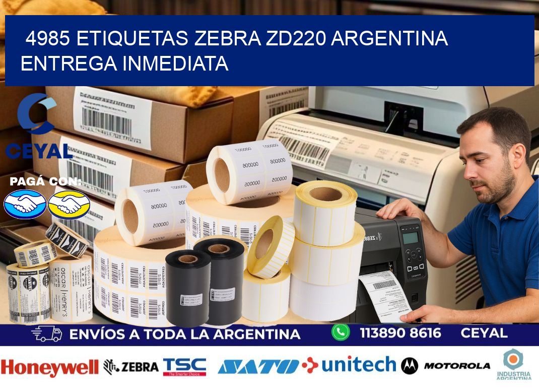 4985 etiquetas zebra zd220 ARGENTINA ENTREGA INMEDIATA