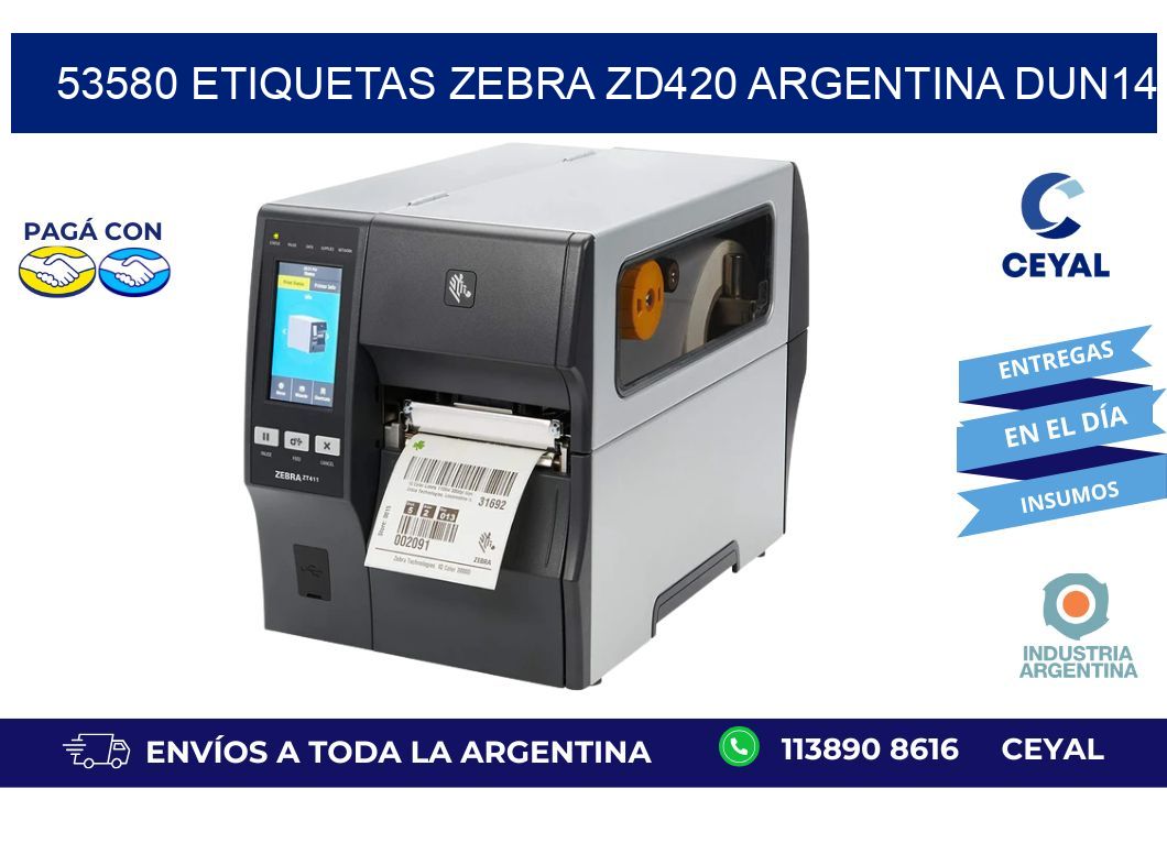 53580 etiquetas zebra zd420 argentina DUN14