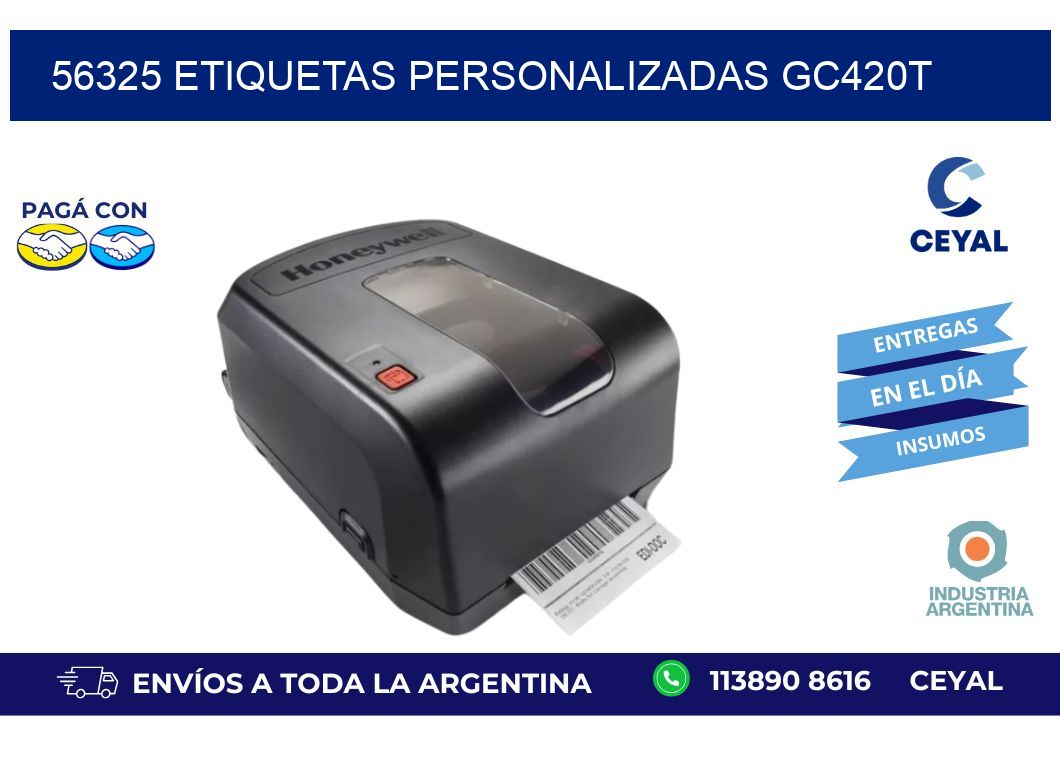 56325 ETIQUETAS PERSONALIZADAS GC420T