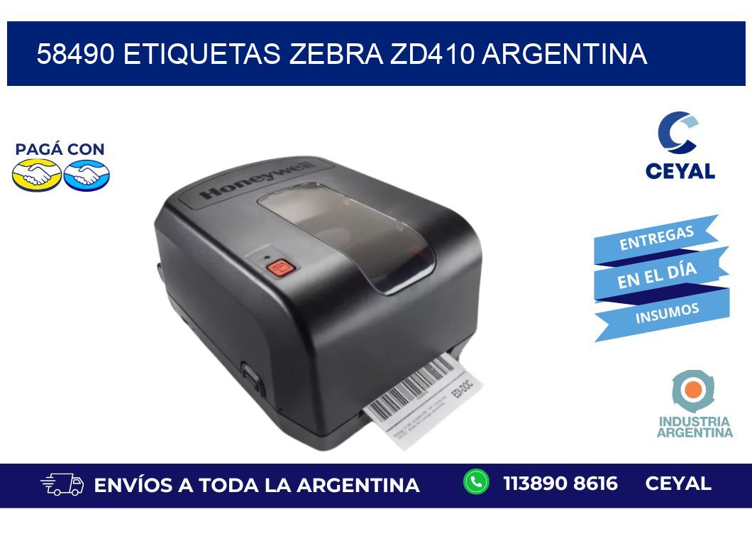 58490 etiquetas zebra zd410 argentina