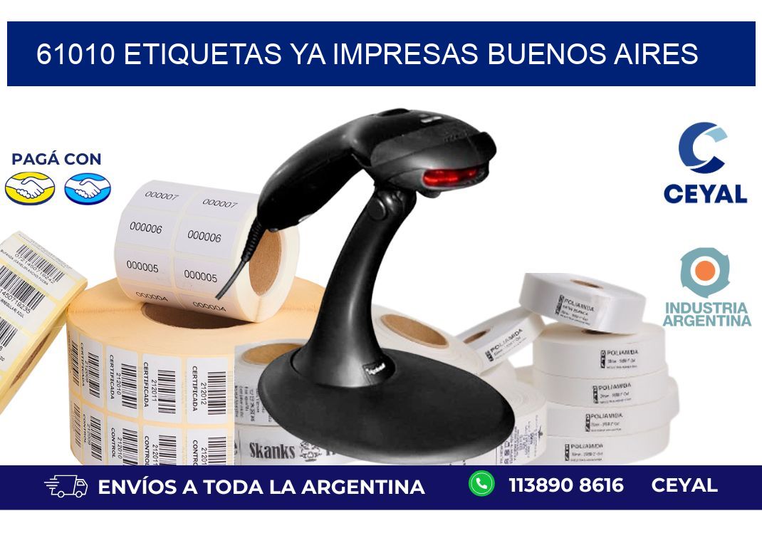 61010 ETIQUETAS YA IMPRESAS BUENOS AIRES