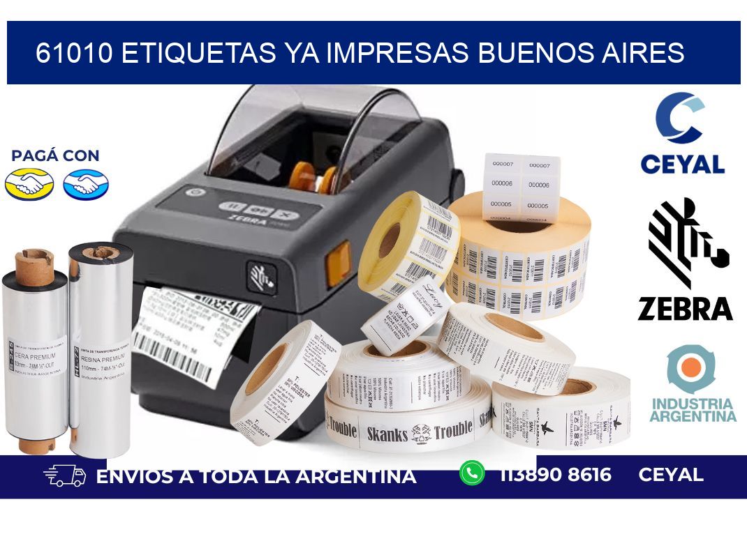 61010 ETIQUETAS YA IMPRESAS BUENOS AIRES