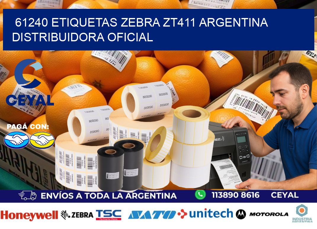 61240 etiquetas zebra zt411 argentina DISTRIBUIDORA OFICIAL