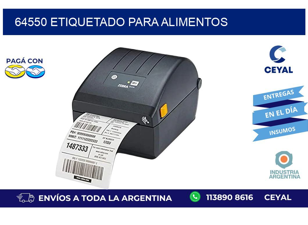 64550 ETIQUETADO PARA ALIMENTOS