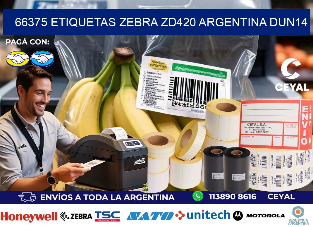 66375 etiquetas zebra zd420 argentina DUN14