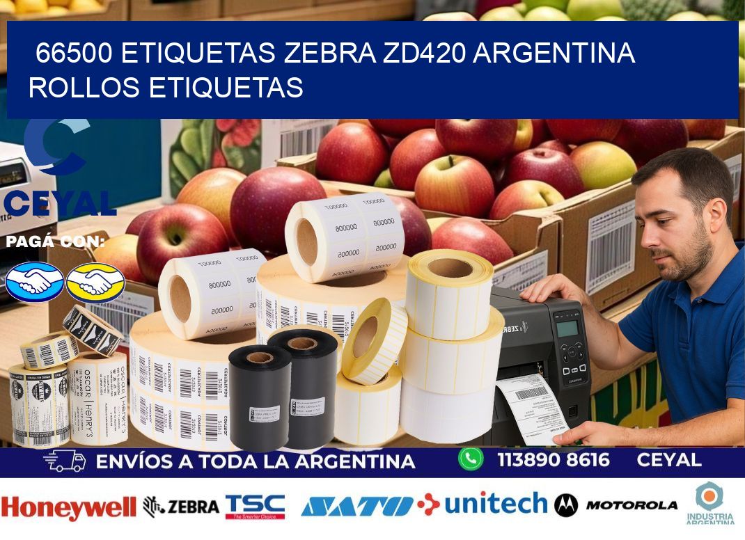 66500 etiquetas zebra zd420 argentina ROLLOS ETIQUETAS