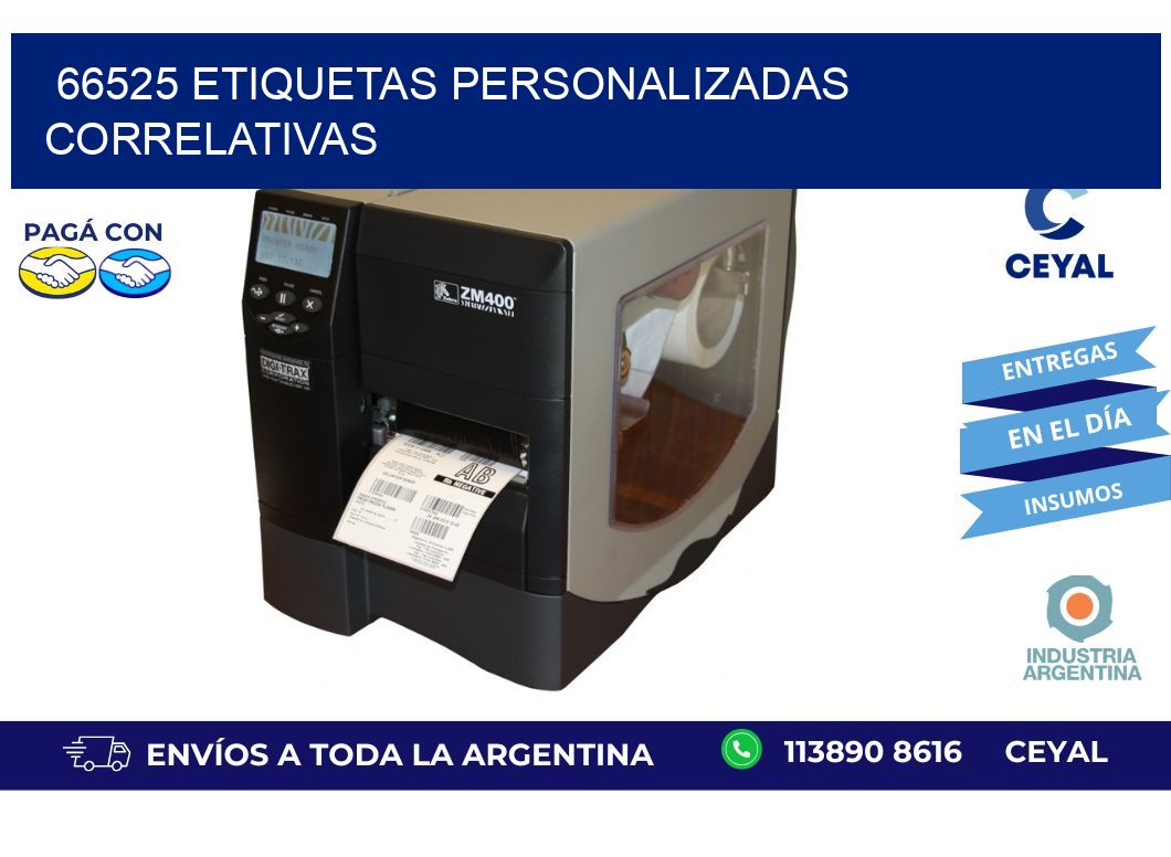 66525 ETIQUETAS PERSONALIZADAS CORRELATIVAS