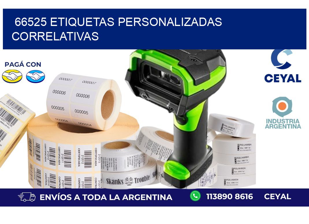 66525 ETIQUETAS PERSONALIZADAS CORRELATIVAS