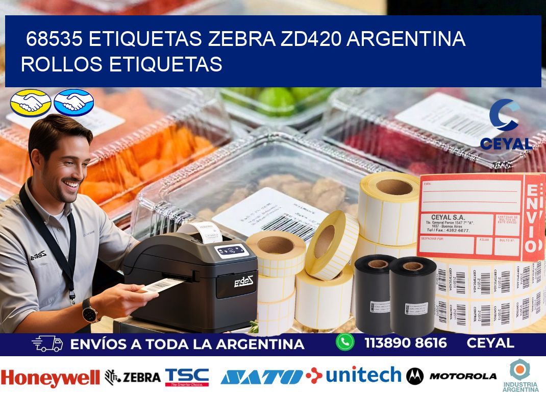 68535 etiquetas zebra zd420 argentina ROLLOS ETIQUETAS