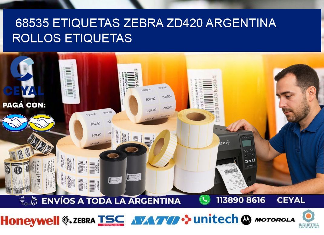 68535 etiquetas zebra zd420 argentina ROLLOS ETIQUETAS