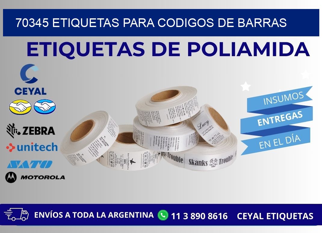 70345 ETIQUETAS PARA CODIGOS DE BARRAS