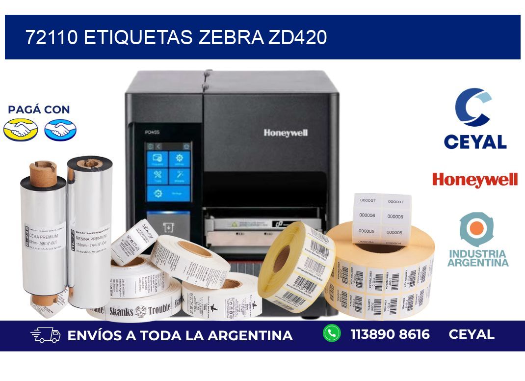 72110 ETIQUETAS ZEBRA ZD420