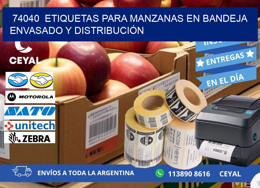 74040  ETIQUETAS PARA MANZANAS EN BANDEJA ENVASADO Y DISTRIBUCIÓN