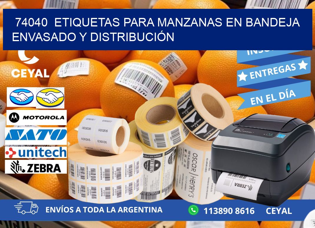 74040  ETIQUETAS PARA MANZANAS EN BANDEJA ENVASADO Y DISTRIBUCIÓN
