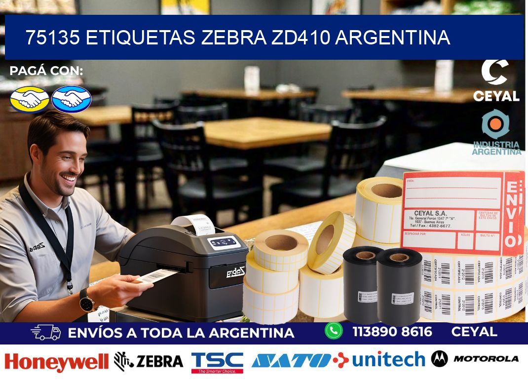 75135 etiquetas zebra zd410 argentina