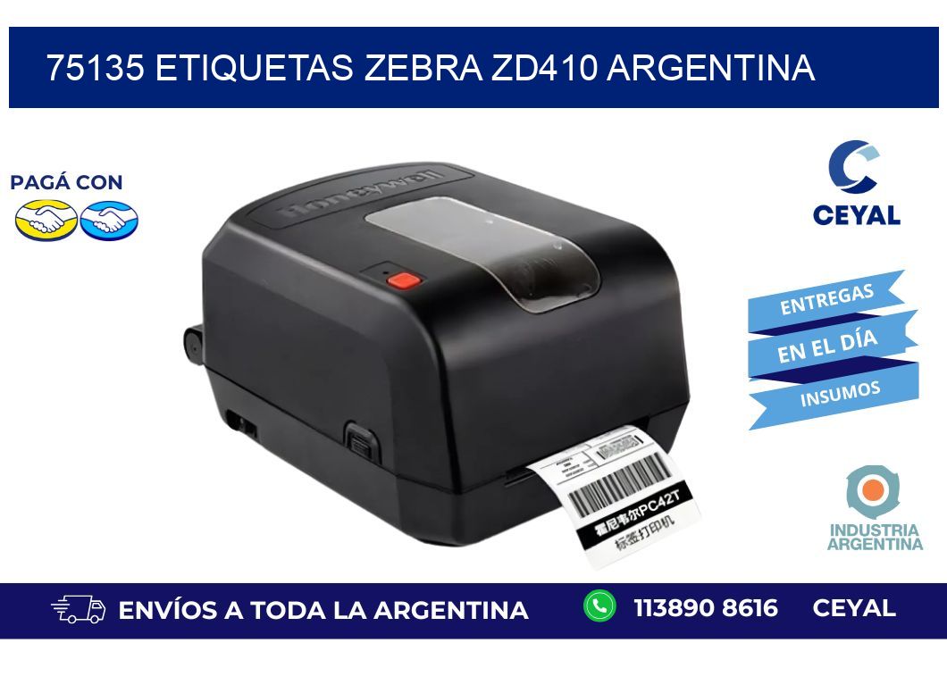 75135 etiquetas zebra zd410 argentina