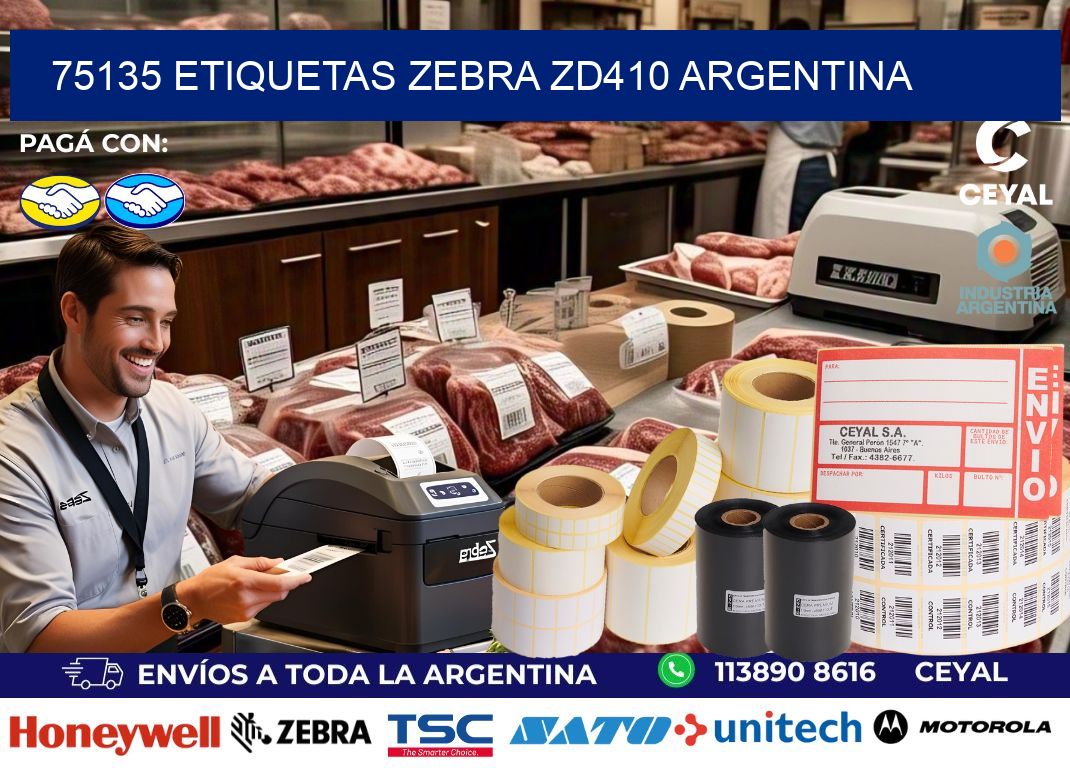75135 etiquetas zebra zd410 argentina