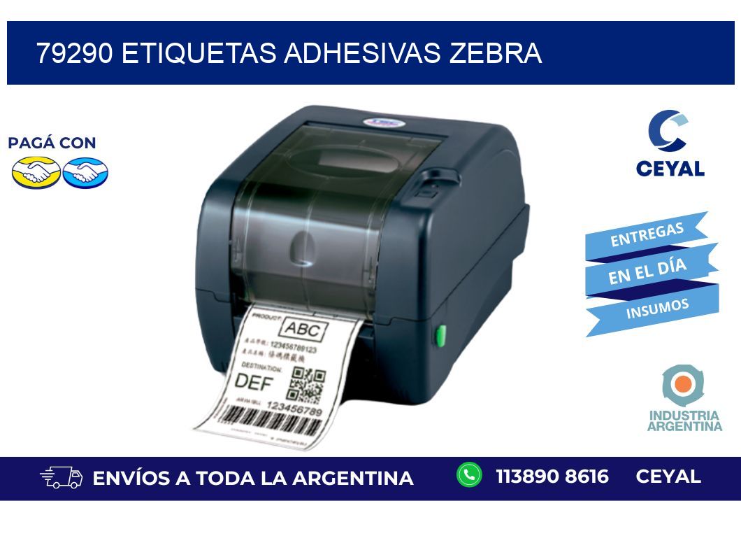 79290 ETIQUETAS ADHESIVAS ZEBRA