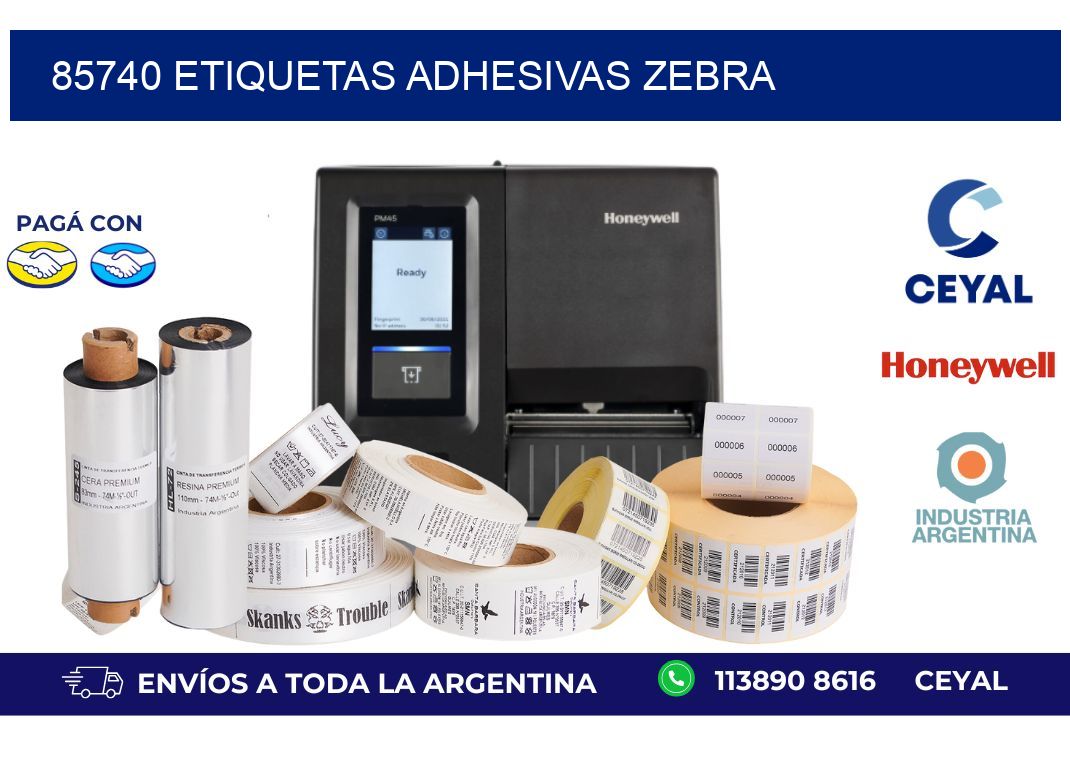 85740 ETIQUETAS ADHESIVAS ZEBRA