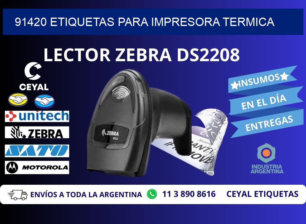 91420 ETIQUETAS PARA IMPRESORA TERMICA